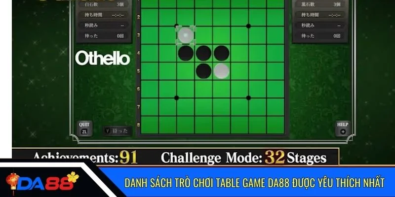 Danh sách trò chơi table game Da88 được yêu thích nhất